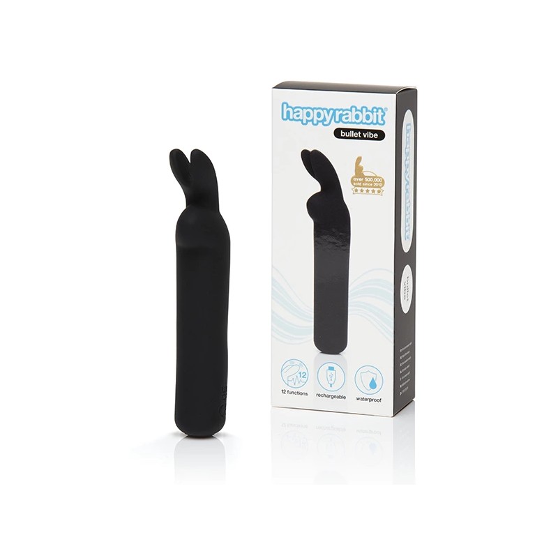 Wibrator - Happy Rabbit Rechargeable Vibrating Bullet Black